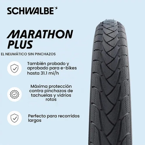 Vista 2 de Schwalbe Neumático de bicicleta Marathon 28 pulgadas – 28 x 1.00 – 25-622