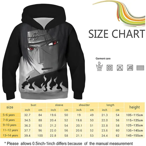 Vista 3 de CHAOS MONKEY Sudaderas unisex con capucha para niños y niñas con estampado 3D con bolsillo para 5 a 14 años