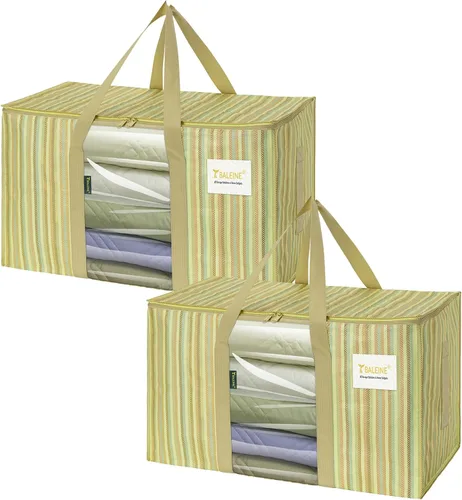 Vista 43 de BALEINE Paquete de 2 bolsas de mudanza de gran tamaño con asas reforzadas, bolsa de almacenamiento resistente para ropa, suministros de mudanza