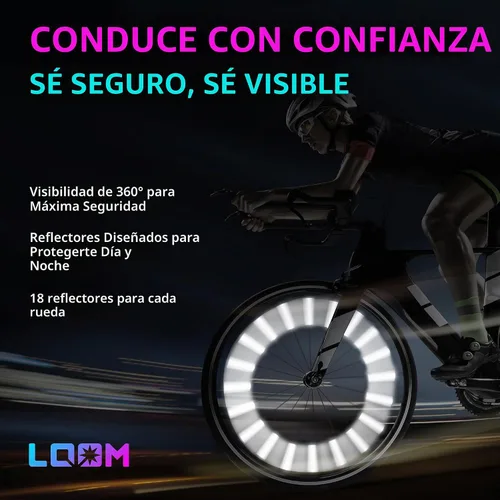 Vista 6 de LOOM® Juego de reflectores de radios para bicicleta, 36 piezas, 3.1 in