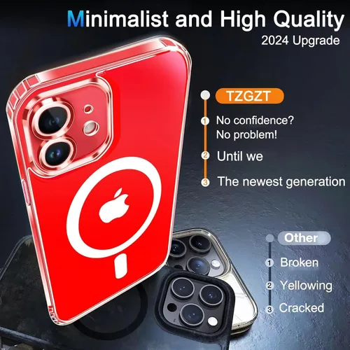 Vista 7 de TZGZT Protección de cámara para iPhone 12 de vidrio templado, [Accesorios] Cubierta protectora magnética con 2X protector de pantalla, para mujeres