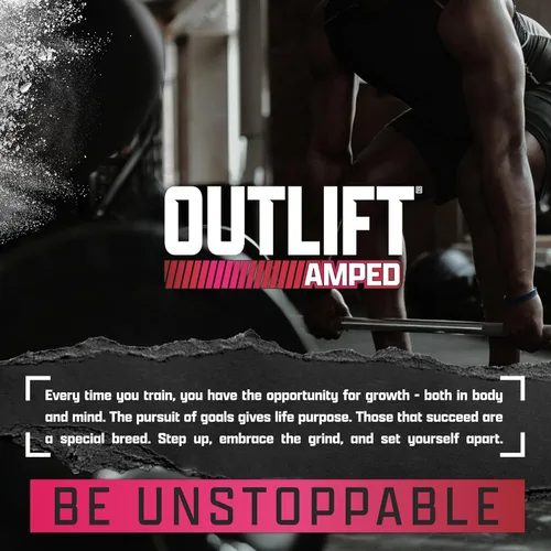 Vista 5 de OUTLIFT Amped Max Dosed HIGH STIM - Polvo para antes del entrenamiento, citrulina 6G, 3.2G Beta alanina, Alpha GPC, CognatiQ, energía extrema