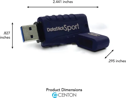 Vista 3 de Centon DataStick Sport - Unidad flash USB 3.0 de 32 GB x 10, azul marino (S1-U3W2-32G-10B)