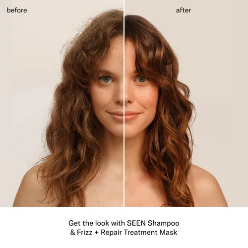Vista 4 de SEEN Máscara de tratamiento de frizz + reparación, sin fragancia, combate el encrespamiento, repara el daño para un cabello más fuerte, suave