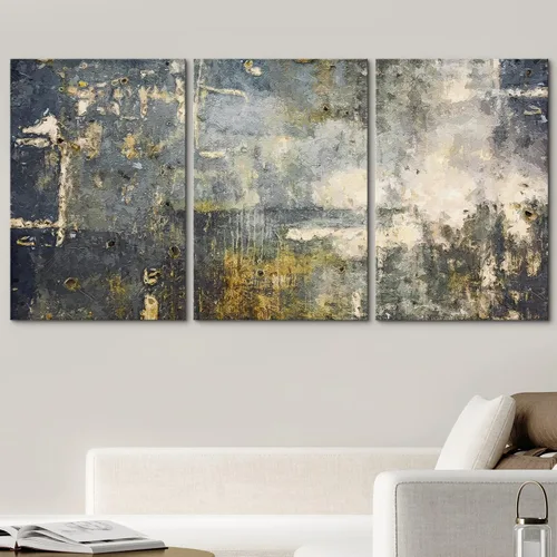 Vista 402 de wall26 Lienzo enmarcado para pared, juego de arte de acuarela pastel, paisaje rural, ilustraciones con formas abstractas, arte moderno, decorativo