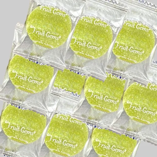Vista 3 de Fruit Gems 1.5 Libras Klub Bulk Bocadillos Envueltos Individualmente - Sabores Surtidos Suave Espolvoreado con Azúcar - Dulces a Granel Hechos