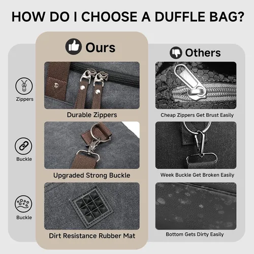 Vista 6 de Bolsa de lona expandible para hombres de viaje, bolsa de viaje para el fin de semana, bolsa de viaje para hombre, bolsa de lona para gimnasio