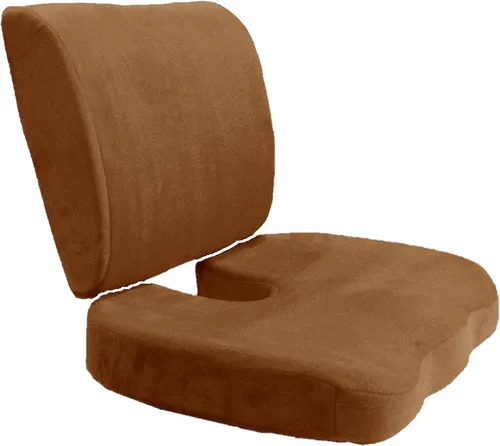 Vista 12 de Bookishbunny Juego de 2: Cojín de asiento ortopédico de espuma viscoelástica para alivio del dolor de ciática y alivio del dolor de espalda baja