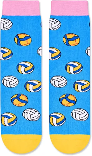 Vista 3 de HAPPYPOP Calcetines de voleibol para niños y niñas, regalos para niños y niñas, regalos de voleibol para niñas y niños en azul, Voleibol Azul