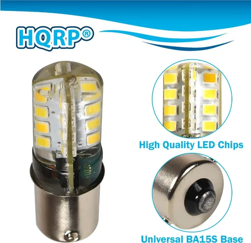 Vista 5 de HQRP Paquete de 2 bombillas LED ultra brillantes 1156 color blanco frío compatibles con John Deere JD AD2062R, piezas de repuesto LA115 D130 CS y CX