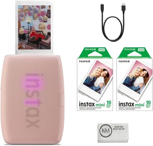 Vista 11 de Impresora Fujifilm INSTAX Mini Link 3 para smartphone Paquete de película instantánea INSTAX Mini color blanco arcilla 20 exposiciones + paño