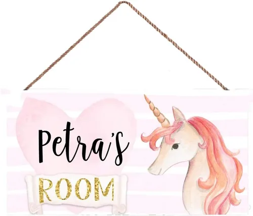 Vista 5 de Letrero personalizado para puerta de jardín, diseño de flores rosas para dormitorio, cuarto de bebé, decoración de pared, regalo Habitación-1