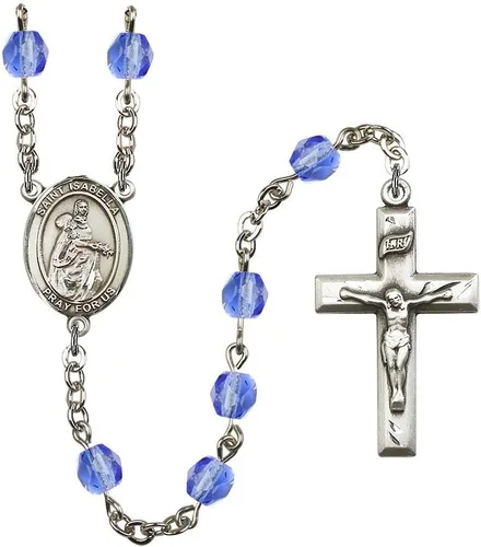Vista 22 de Bonyak Jewelry Rosario chapado en plata de Santa Isabel de Portugal: cada mes de nacimiento color y más