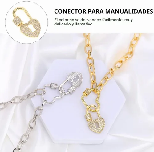 Vista 4 de EXCEART - Collar con diseño de corazón y ojo de cerradura de joyería, cierre de cadena ligero y compacto, accesorio delicado para proyectos