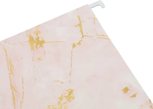 Vista 3 de Carpetas colgantes de archivos Paper Junkie - Paquete de 12, mármol rosa y blanco - Organizador de gabinete de archivos - Detalles de mármol