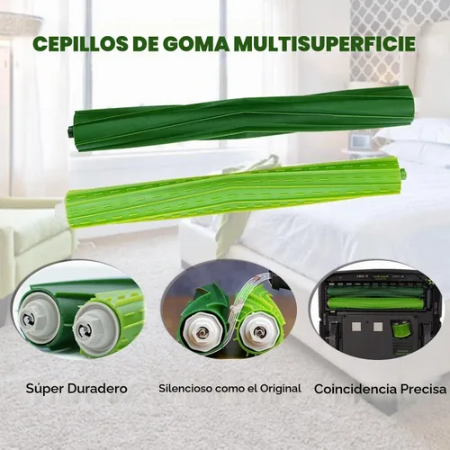 Vista 4 de Piezas de repuesto de cepillos de rodillo multisuperficie duales para Paquete de 2