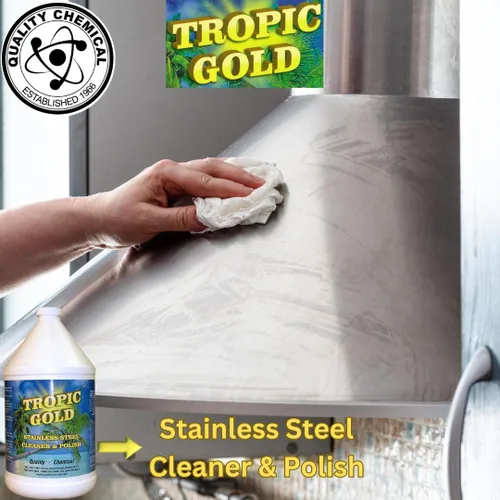 Vista 2 de Quality Chemical Tropic Gold - Limpiador y pulidor de acero inoxidable, limpiador mágico y pulido para acero inoxidable, limpiador perfecto de acero