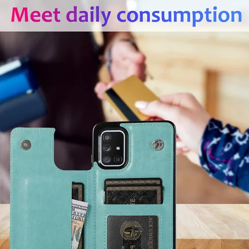 Vista 6 de Asuwish Funda compatible con Samsung Galaxy A71 4G y protector de pantalla de vidrio templado, accesorios para celdas, ranura para tarjetero