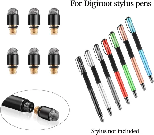 Vista 3 de Digiroot High Precision Replacements Fiber Tips for Digiroot Capacitive Stylus Pens (6-Pack)