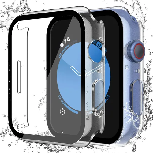 Vista 41 de Misxi Paquete de 2 fundas impermeables con botón diseñadas para Apple Watch Series 3 Series 2 de 38mm, funda rígida de policarbonato anticaídas