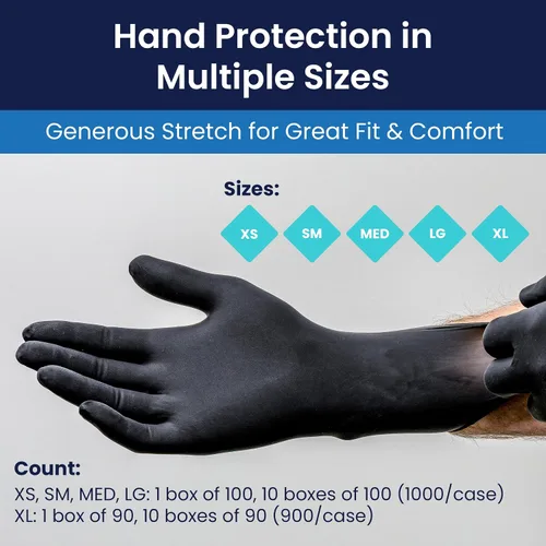 Vista 5 de Adenna Phantom 6 Mil Guantes de Látex para Examen – Sin Polvo, Agarre Texturizado, Desechables, Grado Médico, para Uso en Tatuajes y Aplicación