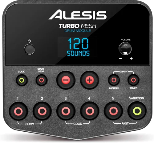 Vista 12 de Kit Alesis Turbo Mesh – Set de batería eléctrica con más de 100 sonidos, almohadillas de tambor de malla silenciosas, baquetas, cables de conexión