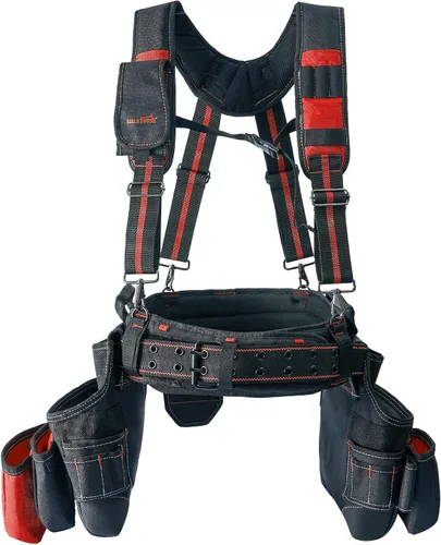 Vista 12 de MELOTOUGH Pro Framer's Sistema Combinado Delantal Bolsa de Herramientas Cinturón de Herramientas con Tirantes Constructor Resistente Carpintero