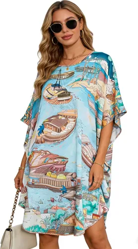 Vista 12 de Pijama de seda 100% para mujer, batas de baño de seda para mujer, batas de kimono de seda, batas de baño con mangas de muñeca, estampado floral