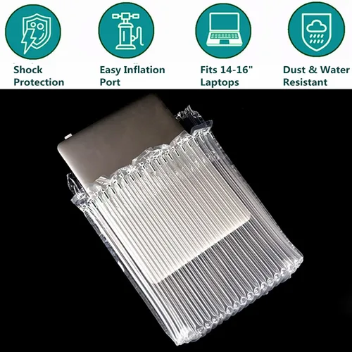 Vista 3 de Bolsas protectoras inflables para laptop, paquete de 3, con bomba manual, se adapta a cuadernos de 14 a 16 pulgadas, protección contra caídas de 360