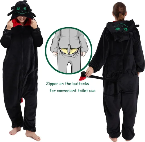Vista 5 de Pijama unisex para adultos, disfraz de franela para Halloween