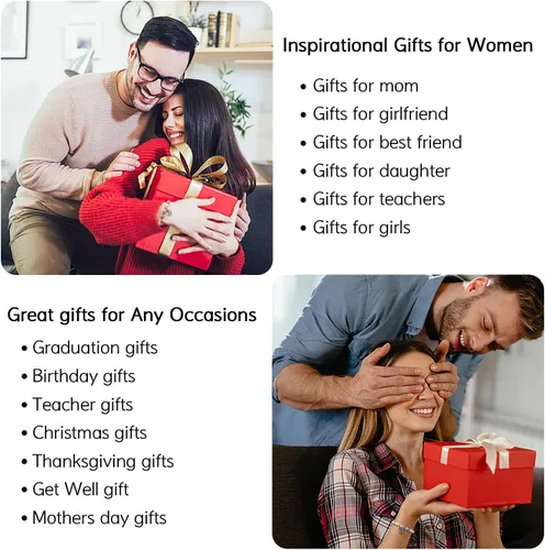 Vista 7 de GVUSMIL Pulseras inspiradoras de cumpleaños para profesoras, regalos para mujeres, pulseras de piedra curativa de la naturaleza, regalos