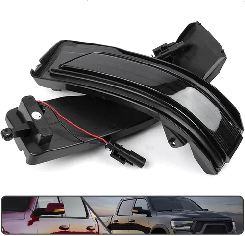 Vista 8 de 2 piezas de luces LED intermitentes secuenciales ámbar para espejo lateral para Dodge Ram 1500 2019-2024, indicador de intermitente, luz de señal