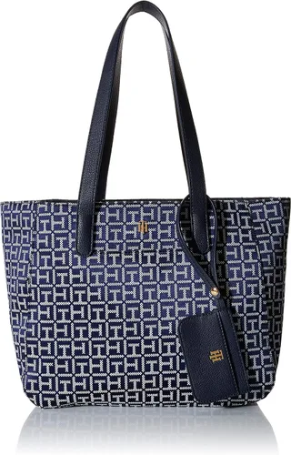 Vista 6 de Tommy Hilfiger Lynn II - Bolsa cuadrada con monograma jacquard azul marinoblanco, talla única