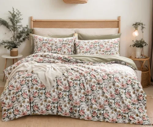 Vista 20 de SLEEPBELLA Juego de funda de edredón de algodón de 600 hilos, juego de ropa de cama (individual, azul-paisley)