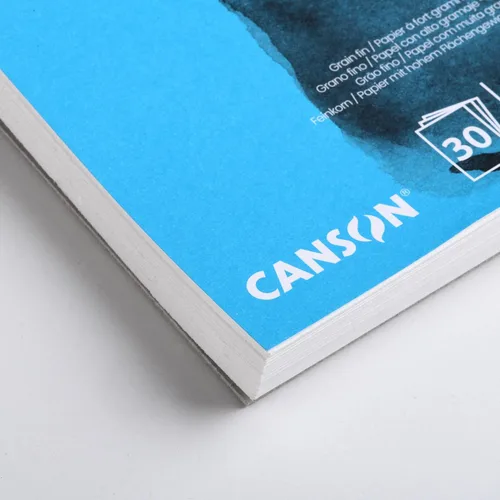 Vista 5 de Papel para acuarela Canson XL de 300 g/m² A3, prensado en frío, bloc con espiral lado corto, 30 hojas blancas, ideal para artistas profesionales