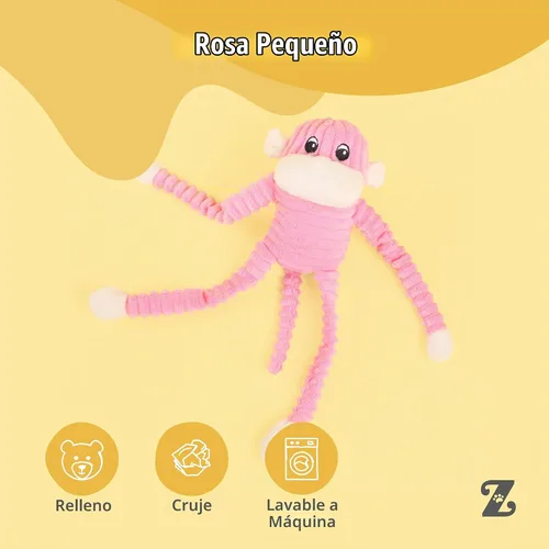 Vista 4 de ZippyPaws Spencer El mono arrugado, S, Rosado