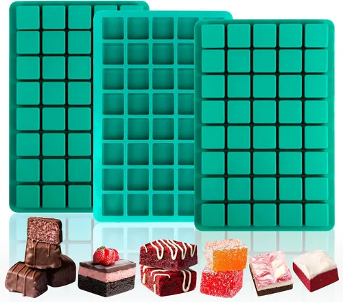 Vista 10 de Sidosir - Molde de caramelo cuadrado de silicona, moldes de silicona de goma de 126 cavidades para bombas de grasa, molde de trufa de chocolate