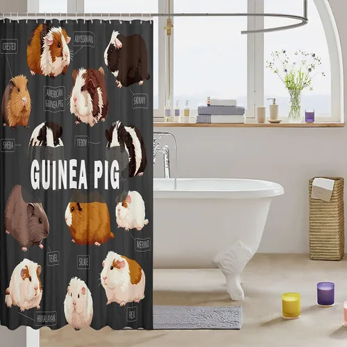 Vista 77 de Feelyou Cortina de ducha con diseño de gato para decoración de baño, bonita cortina de baño para puestos de bañeras, accesorios de baño divertidos