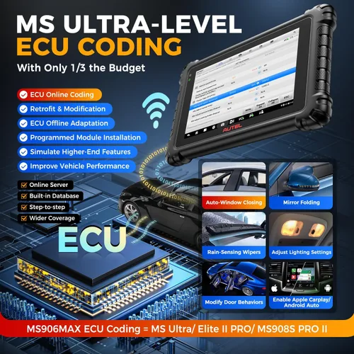 Vista 4 de Autel Scanner MaxiSYS MS906 MAX, ECU Coding 40+ Service Top Bidireccional 2026 10'' MS906MAX V2.0 of MS906 PRO MS908S MK908 II, Lite of Elite 2