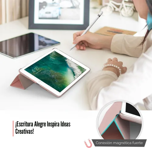 Vista 5 de MoKo Funda para iPad 9.7 2018/2017 de 5ª / 6ª Generación - Funda delgada y ligera con soporte para Smartphone con parte trasera translúcida