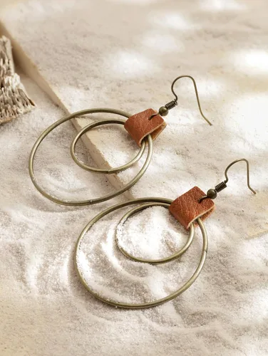 Vista 2 de MINACHI Aretes colgantes estilo hippie, estilo bohemio, vintage, regalo de joyería de verano para mujer, Acero inoxidable, No es una piedra preciosa