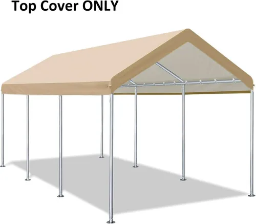 Vista 2 de Cubierta de toldo de repuesto para carport para carpa de automóvil, cubierta de refugio de garaje, lona con cuerdas elásticas de bolas