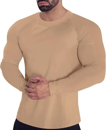 Vista 84 de Camisas de compresión atléticas de manga larga para hombre, capa base, camisa de entrenamiento atlético, camisas de compresión, camisetas deportivas