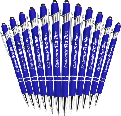 Vista 28 de Hasta 500 bolígrafos personalizados a granel con logotipo de mensaje de nombre comercial, bolígrafos grabados personalizados con lápiz óptico