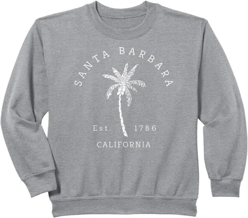 Vista 9 de Retro Cool Vintage Santa Barbara Beach California Palm Tree Sudadera, Negro, S