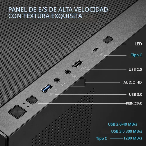 Vista 7 de darkFlash ATX Mid-Tower Caja para PC, Caja de Computadora Pre-Instalada con 4 Ventiladores ARGB PWM, Caja para PC de Juego de Vidrio Templado Dual