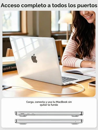 Vista 7 de EooCoo Funda para MacBook Air de 15 pulgadas M5 M4 M3 M2 2026-2023 Cristal transparente
