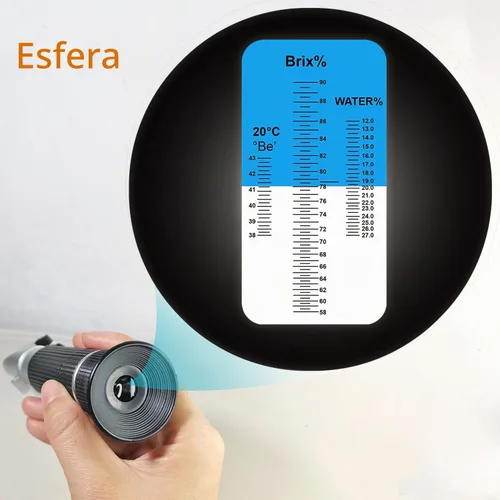Vista 4 de Aqueous Lab Refractómetro para miel, refractómetro rango de escala 58-90%