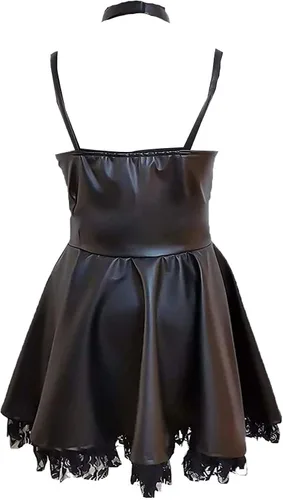 Vista 4 de HSPUAO Vestido de Lolita gótico para mujer vestido de cosplay de Misa Amane nota de la muerte vestido negro gótico Misa Cosplay
