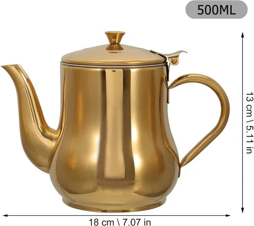 Vista 3 de HEMOTON Botella de condimento de acero inoxidable 16.9 fl oz Dispensador de aceite de cocina Olla de aceite para freír taza de filtración de grasa